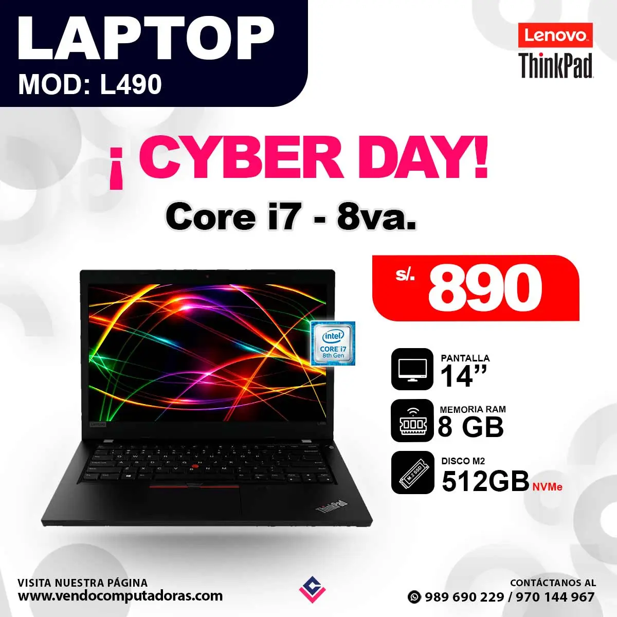 Laptop LENOVO THINKPAD L490