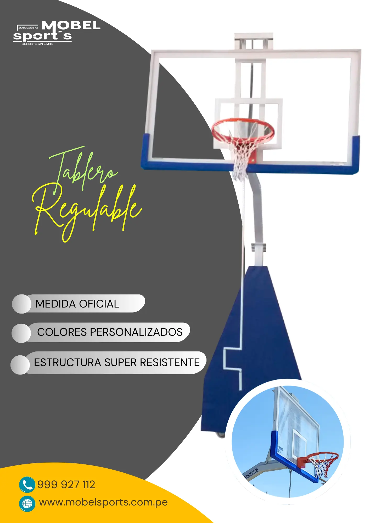 Tablero Castillo de basquet Mobel Sports