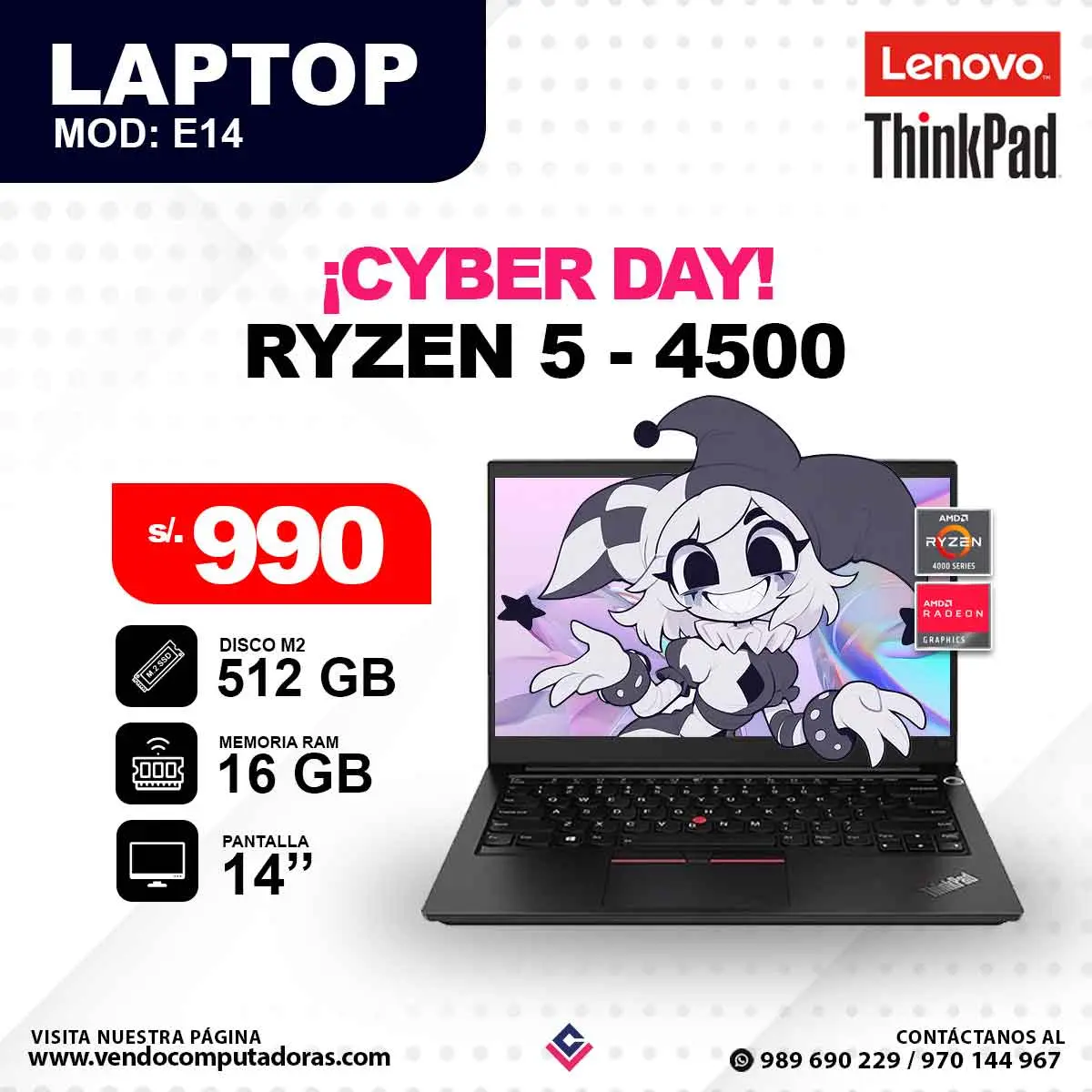 Laptop Ryzen 5 - 4500 E14