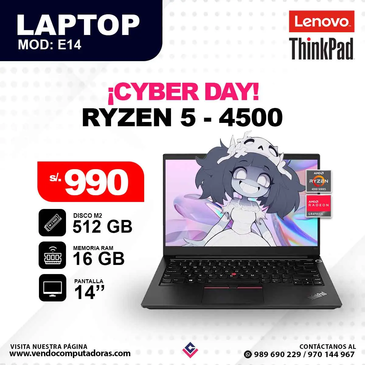 Laptop Ryzen 5 - 4500 E14