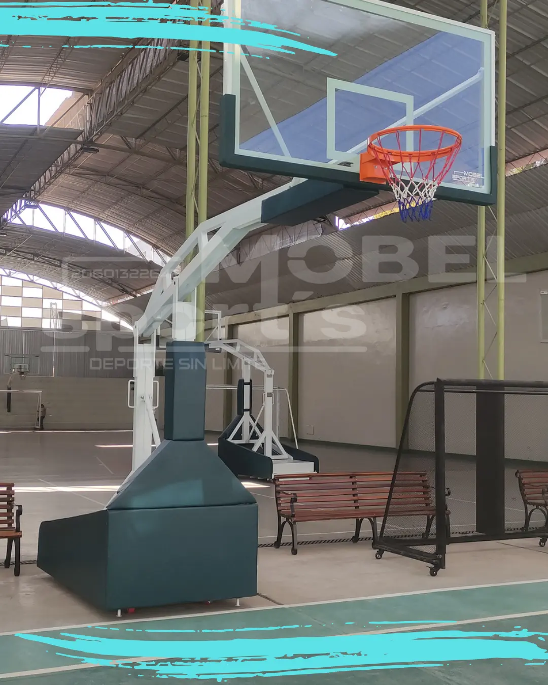 Tablero de basquet soporte metalico mobel sports