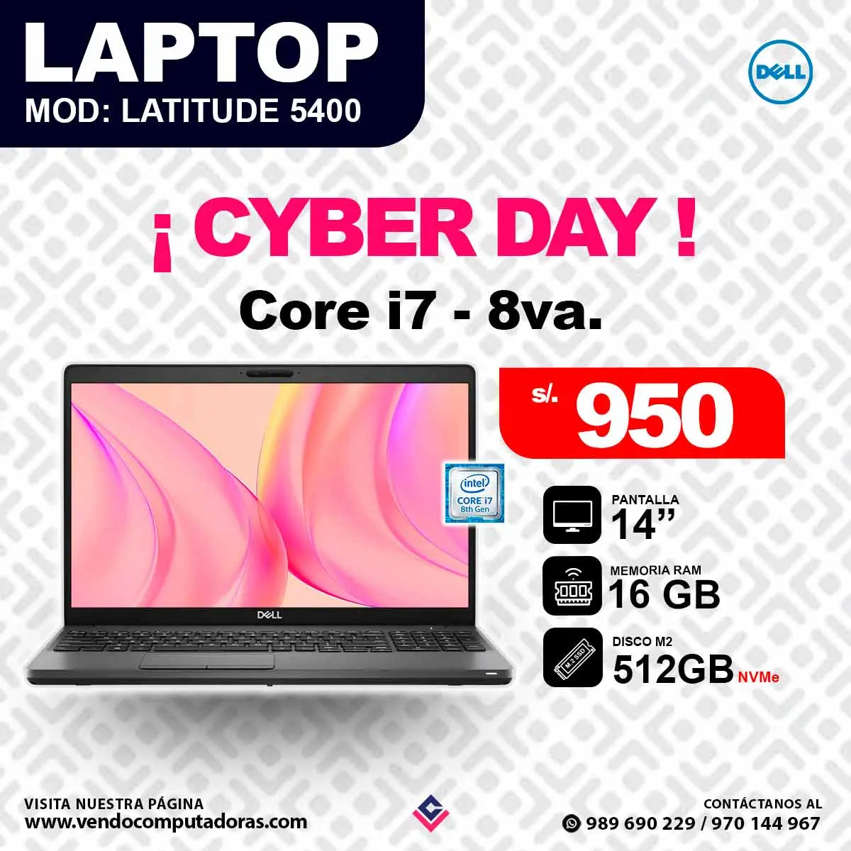 Laptop DELL Intel Core i7 - 8va Latitude 5400