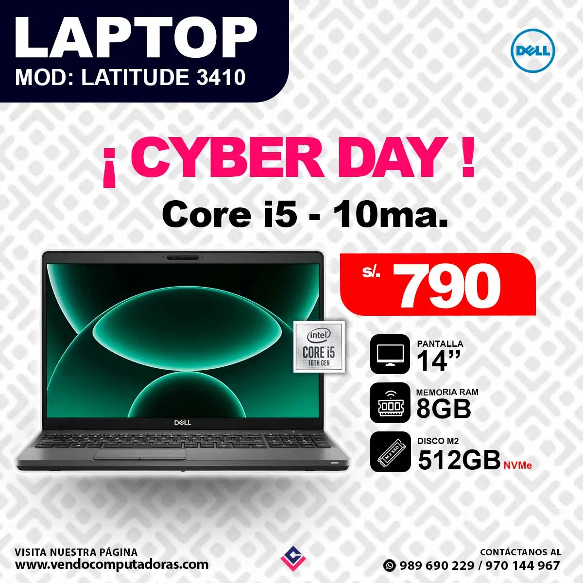 Laptop DELL Core i5 - 10ma. Generacion