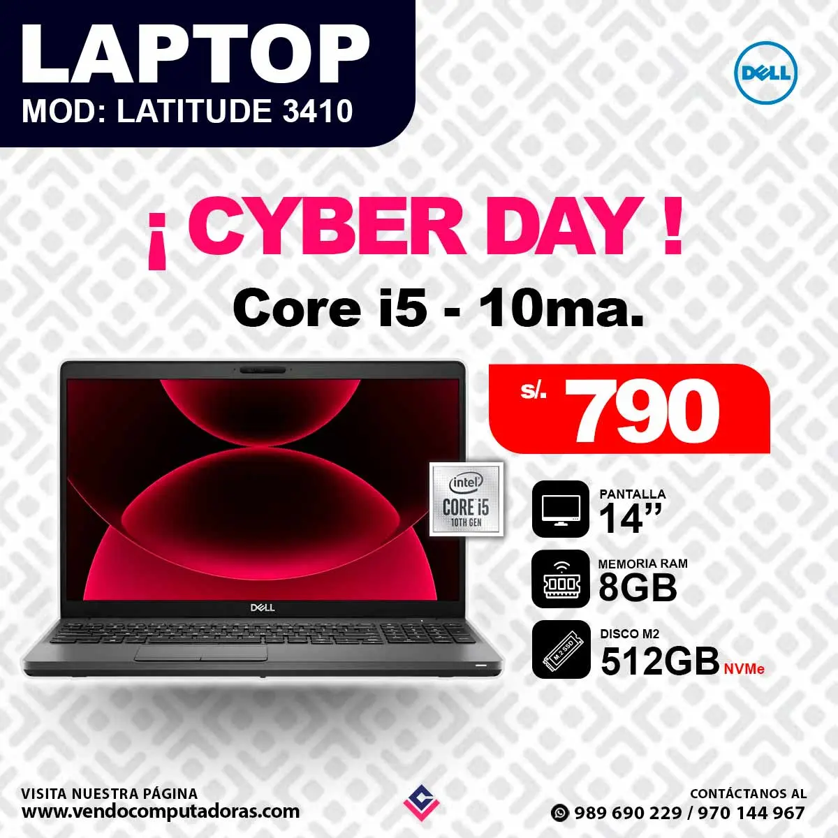 Laptop DELL Core i5 - 10ma. Generacion