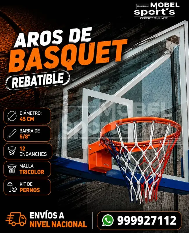 Canasta de basquet rebatible mobel sports