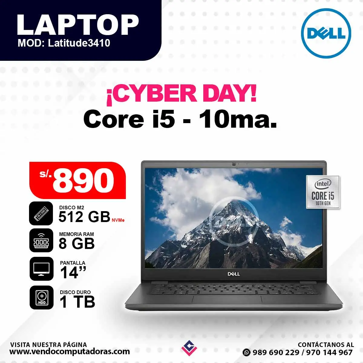 Laptop Intel Core i5 - 10ma. 3410