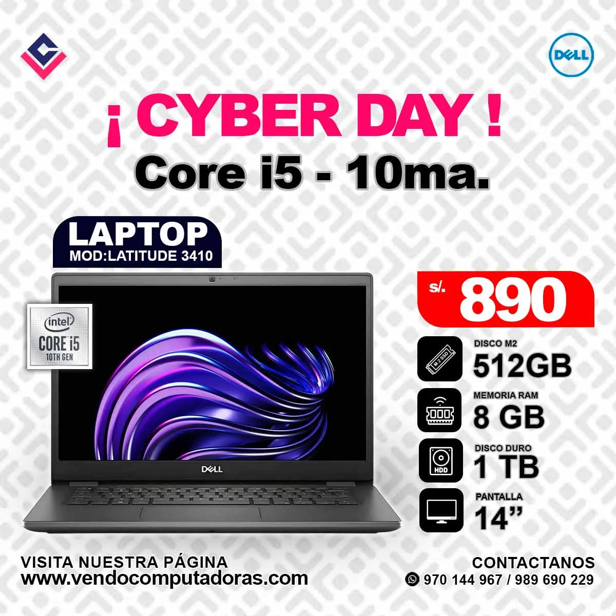 Laptop DELL Intel Core i5 10ma 