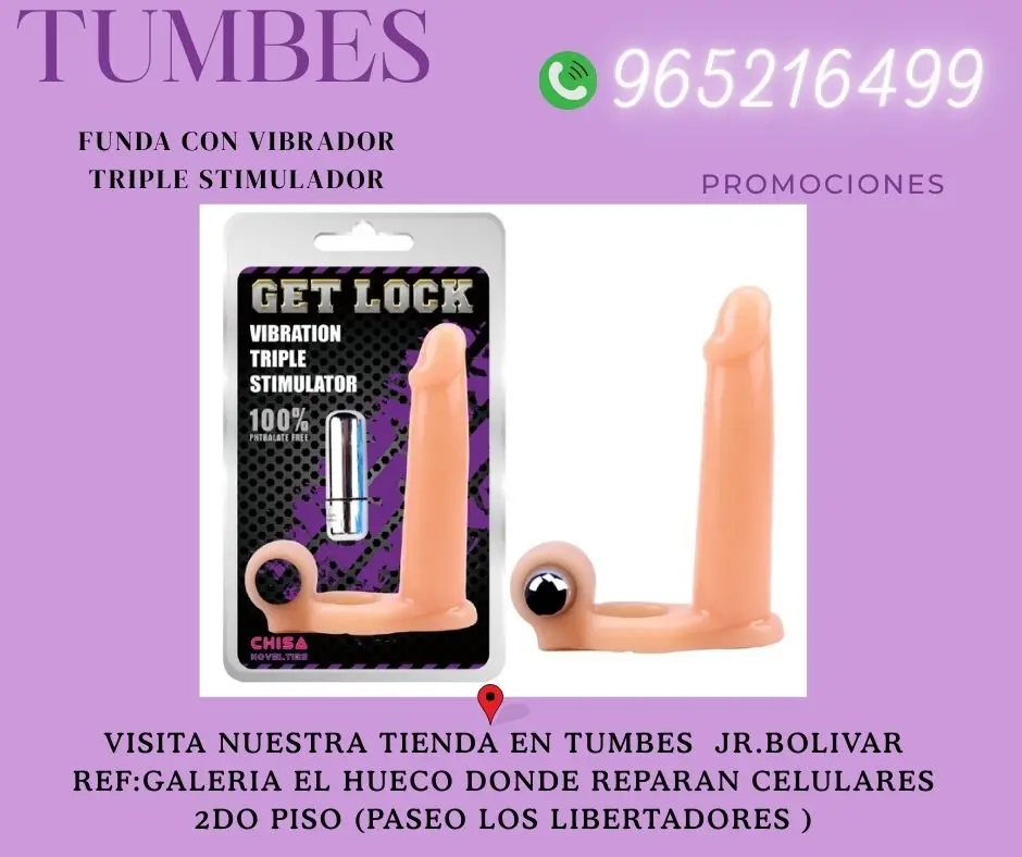 FUNDA CON VIBRADOR TRIPLE STIMULADOR 965216499
