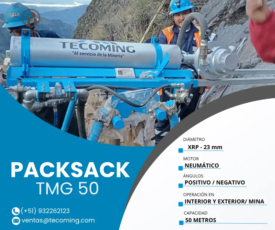 PACKSACK - TMG 50 - DISEÑADA PARA MINERÍA INTERIOR Y SUPERFI