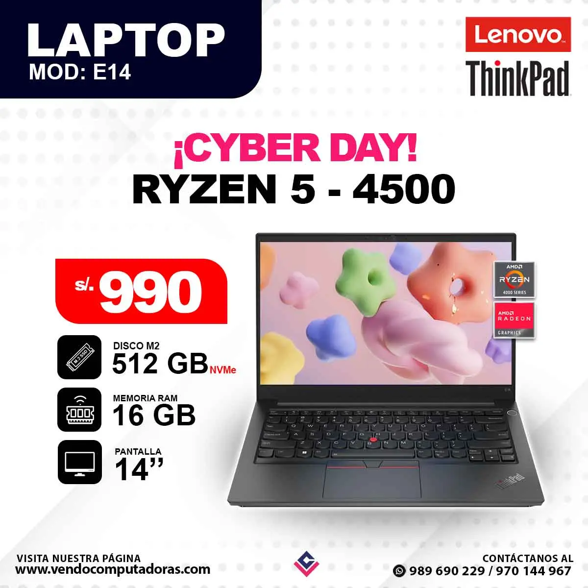 Laptop Ryzen 5 - 4500 E14