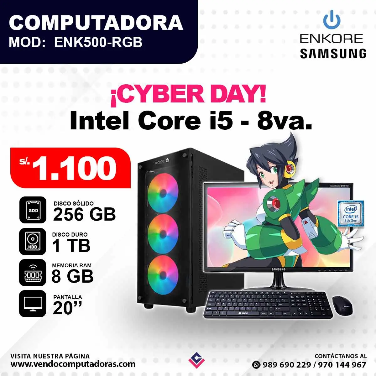 Computadora Intel Core i5 - 8va Gen. ENK500 - RGB