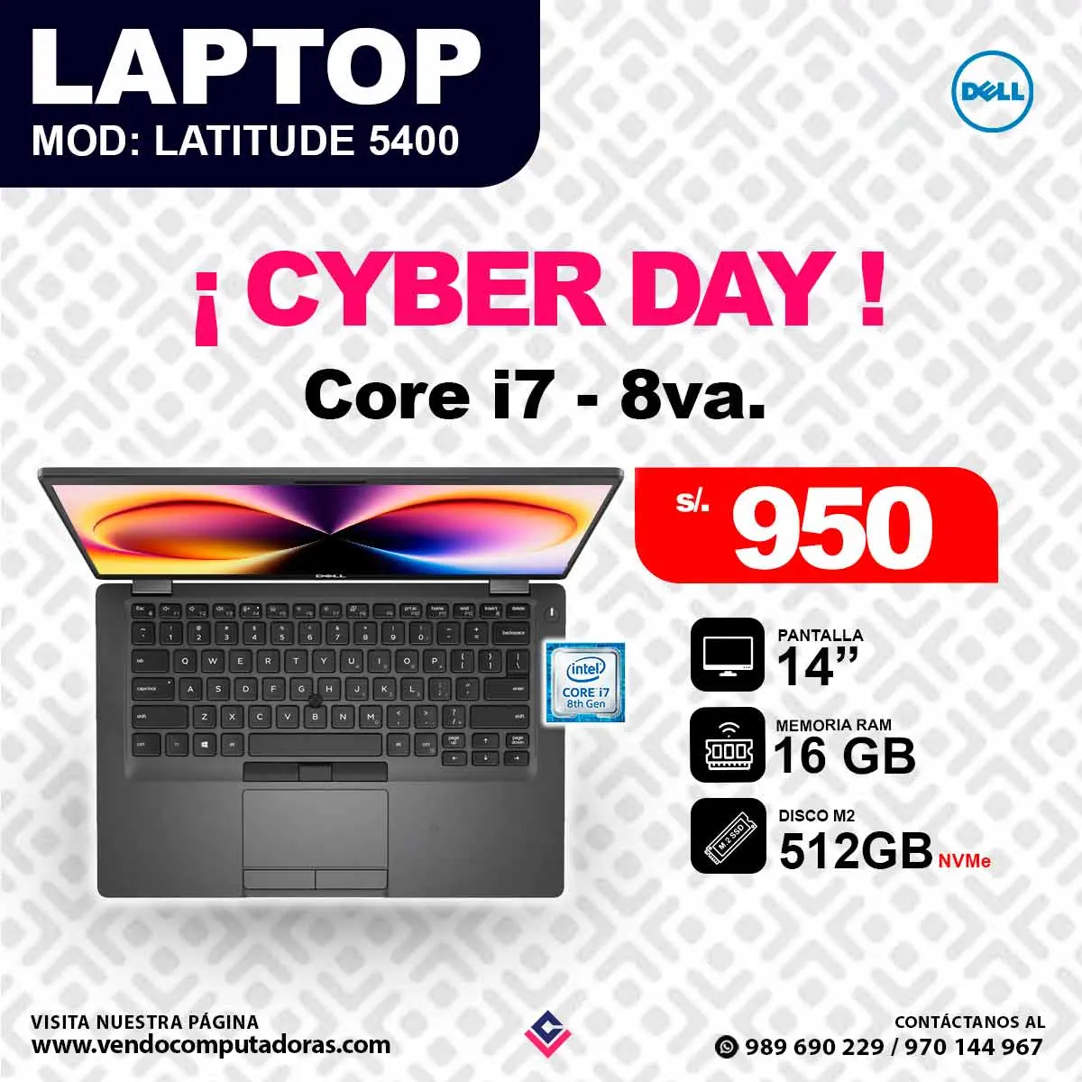 Laptop DELL Intel core i7 - 8va.