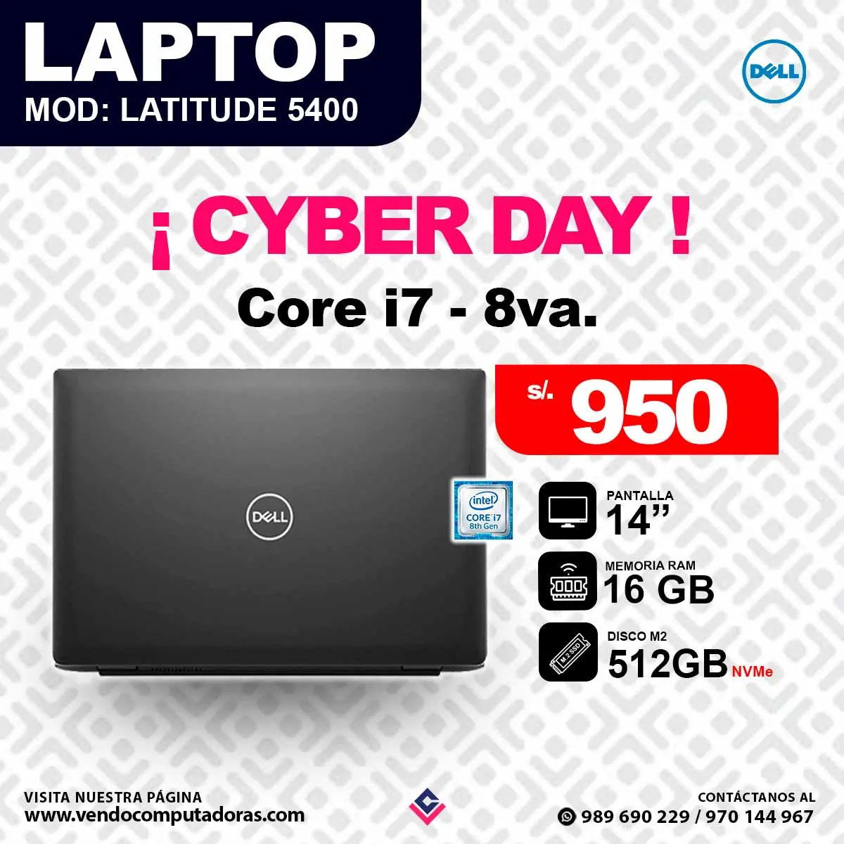 Laptop DELL Intel core i7 - 8va.