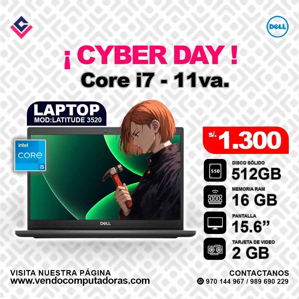Laptop DELL Intel core i7 - 11 va.