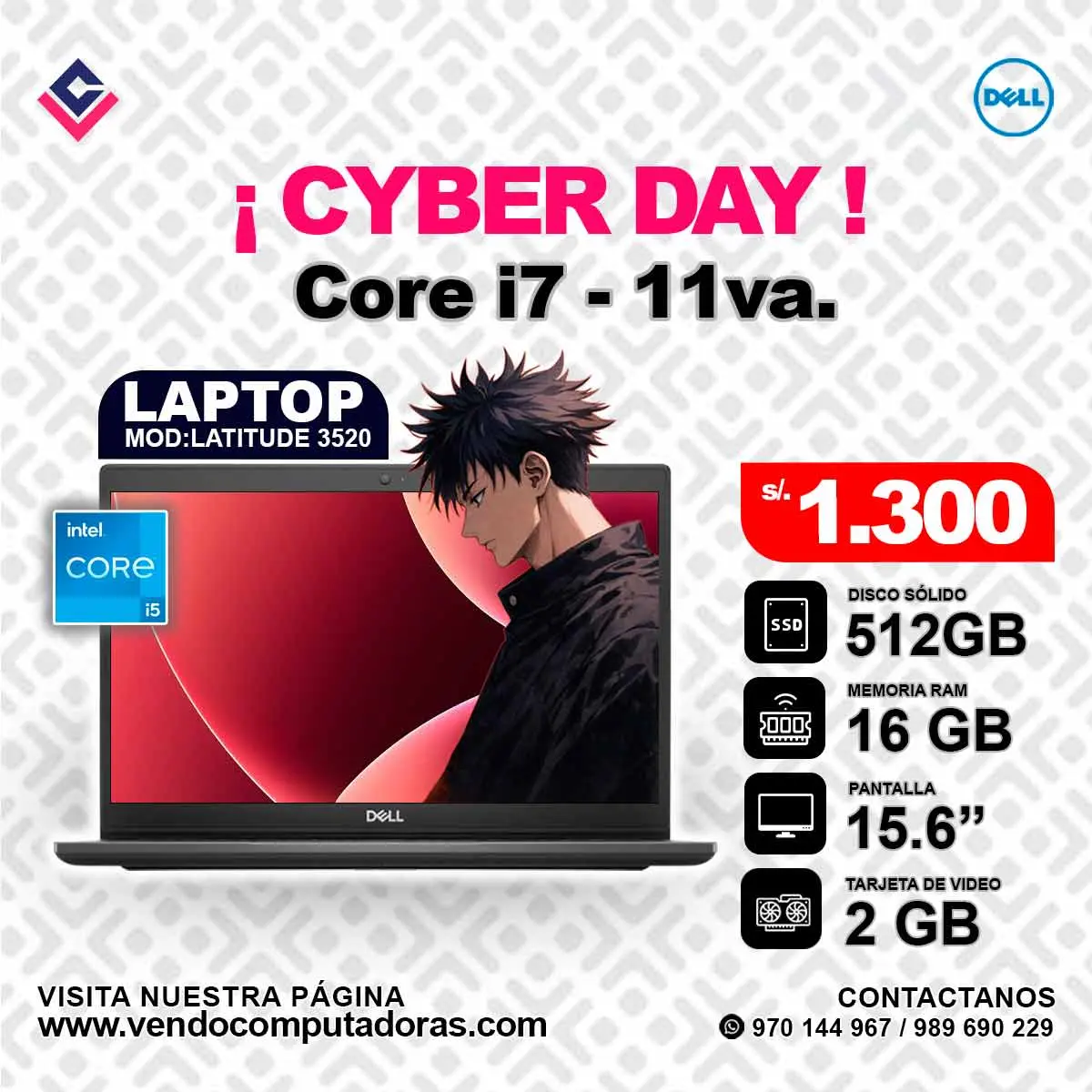 Laptop DELL Intel core i7 - 11 va.