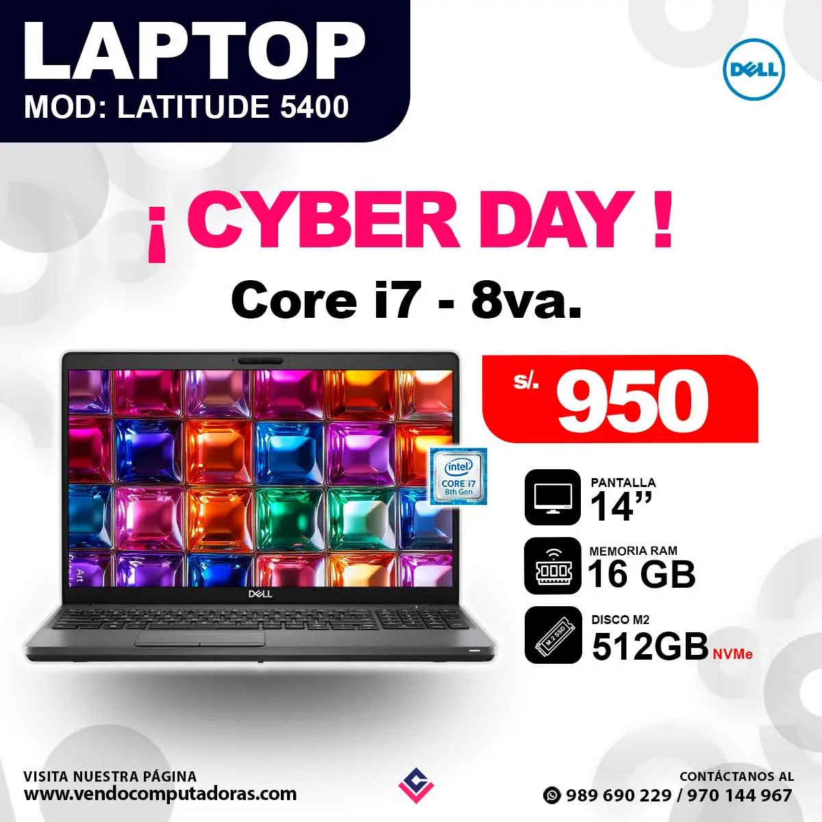 Laptop DELL Latitude 5400 core i7 - 8va.