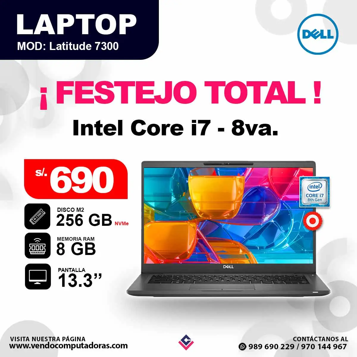 Laptop DELL Intel core i7 - 8va.