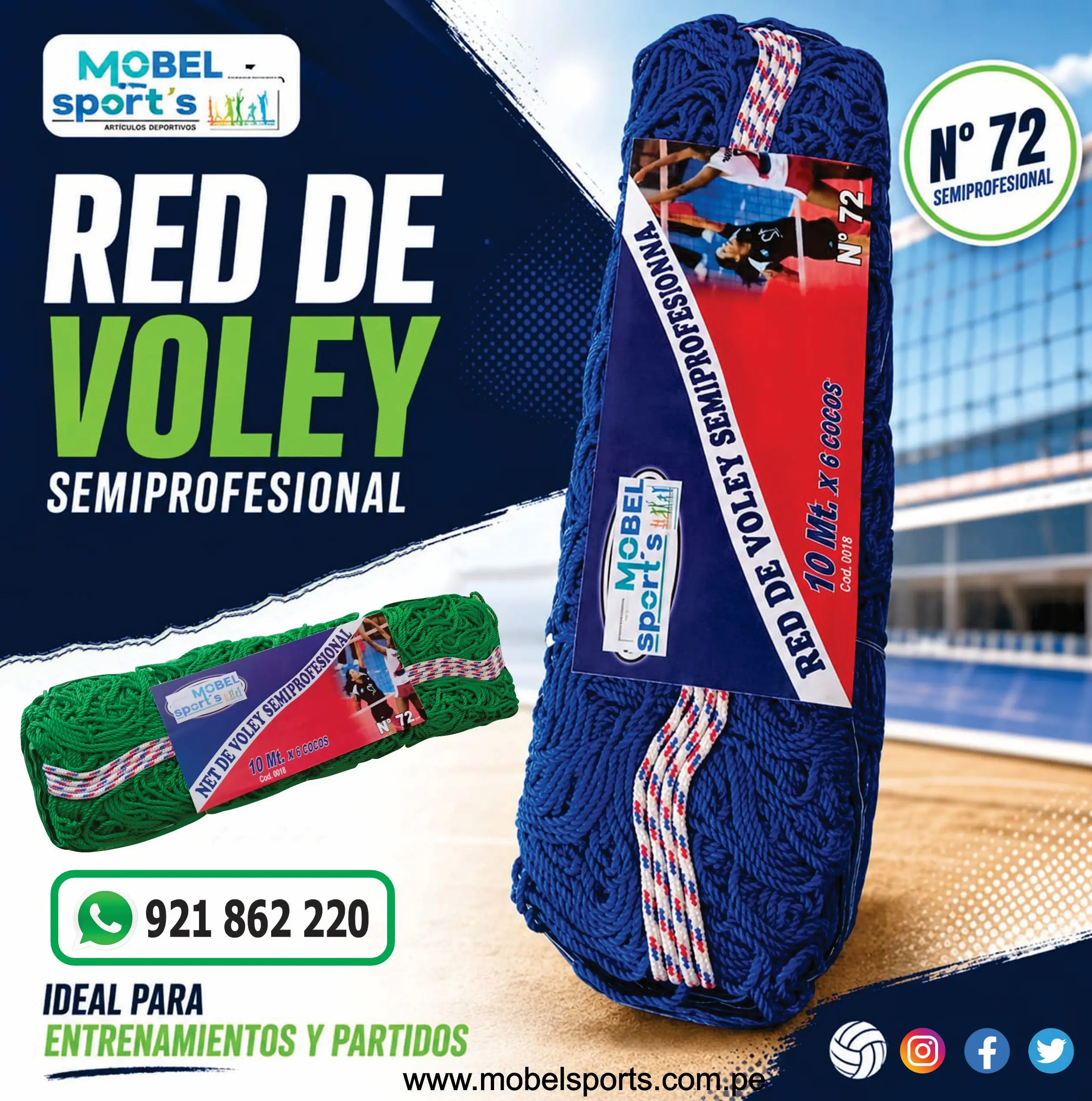RED PARA CANCHA DE VOLEY MOBEL SPORTS 