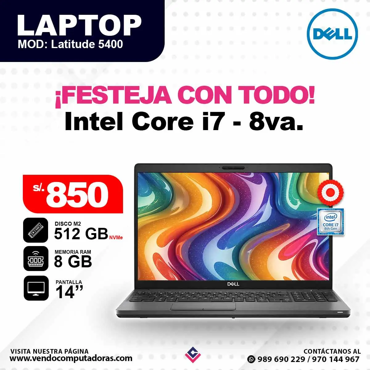 Laptop dell Core i7 - 10ma. Gen - Latitude5400