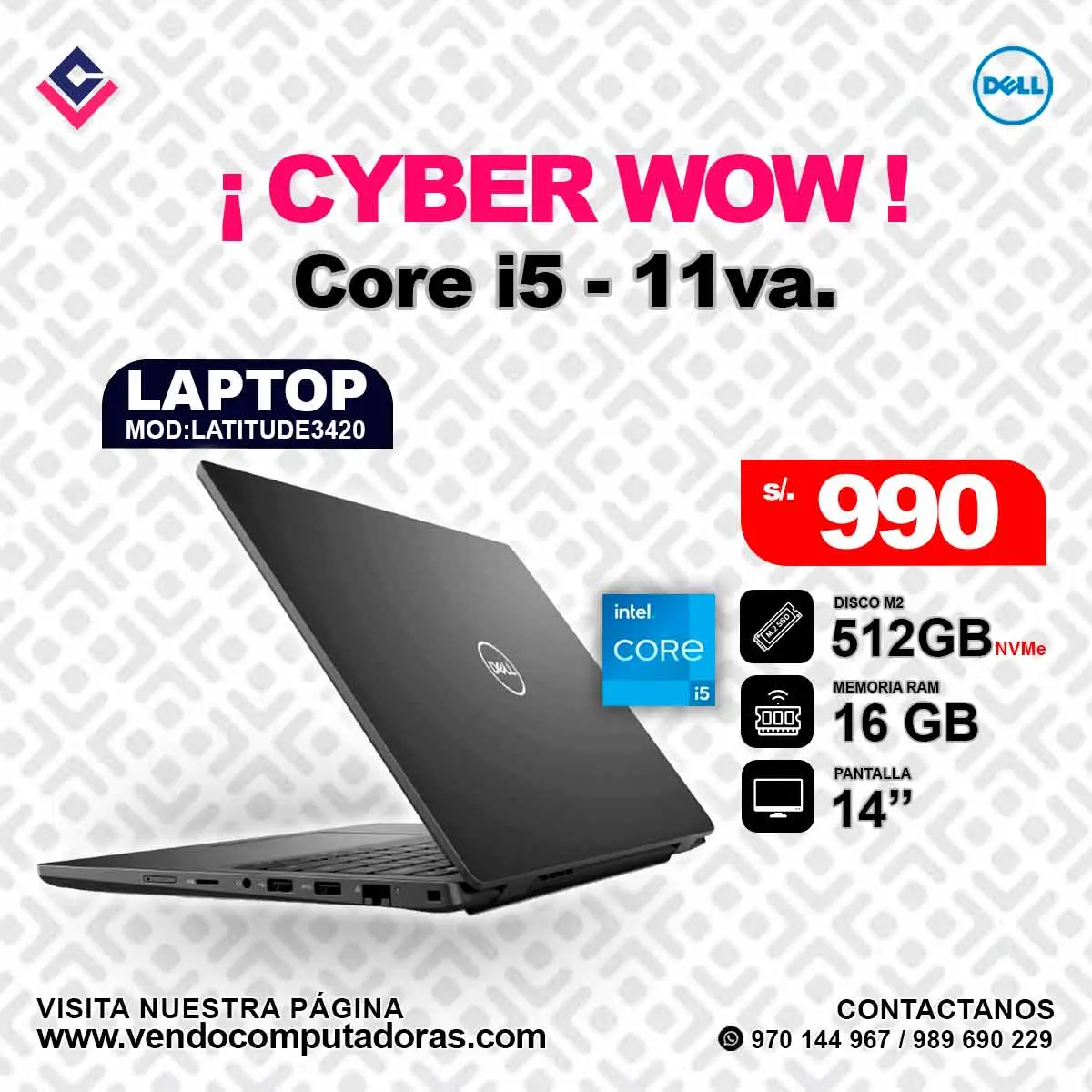 Laptop DELL Intel Copre i5 - 11va.