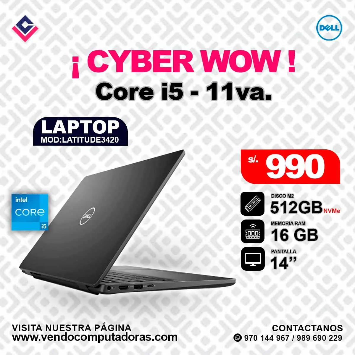 Laptop DELL Intel Copre i5 - 11va.