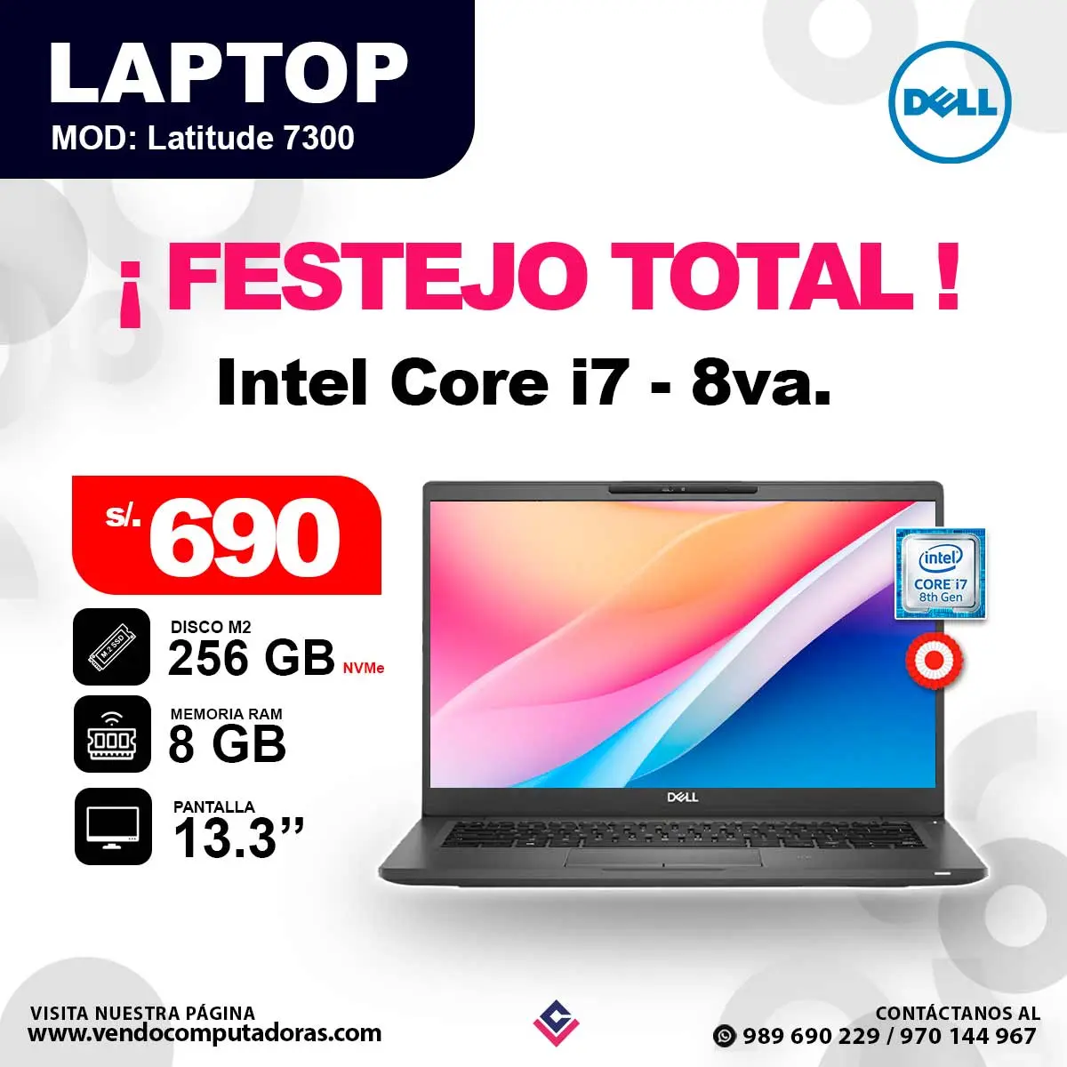 Laptop DELL Intel core i7 - 8va.