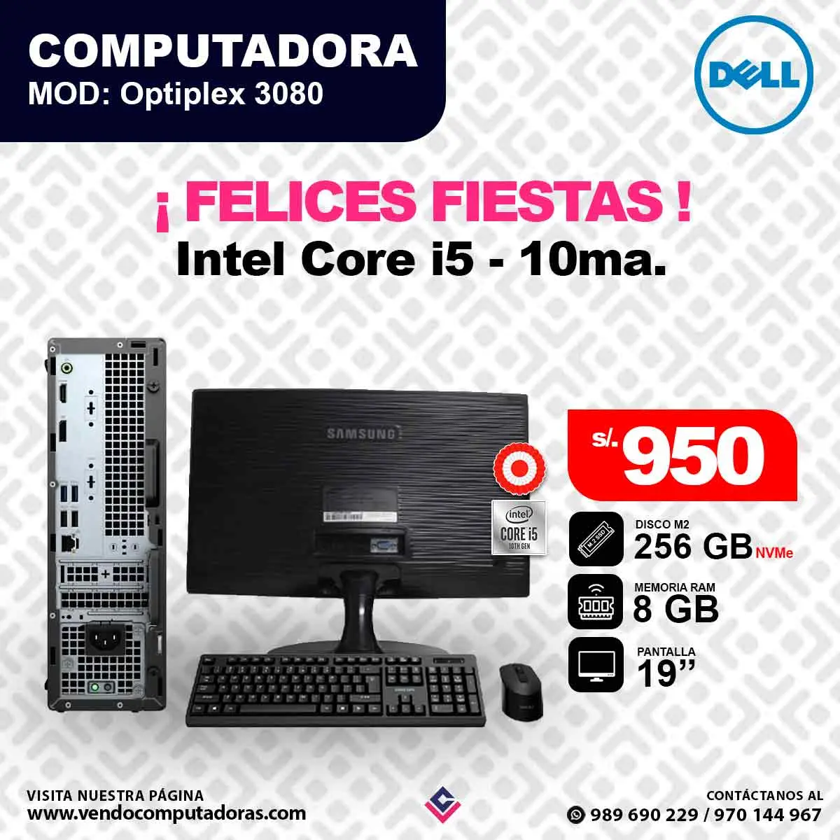 Computadora DELL Intel core i5 - 10ma.