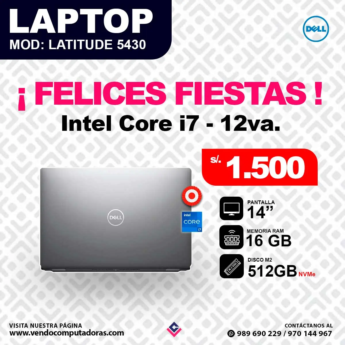Laptop DELL Intel core i7 12va.