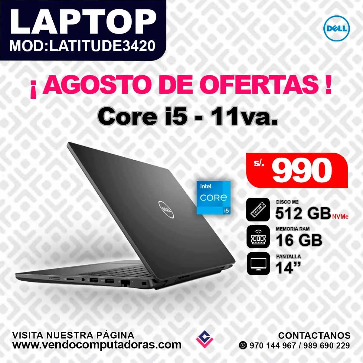 Laptop DELL Intel Core i5 - 11va.