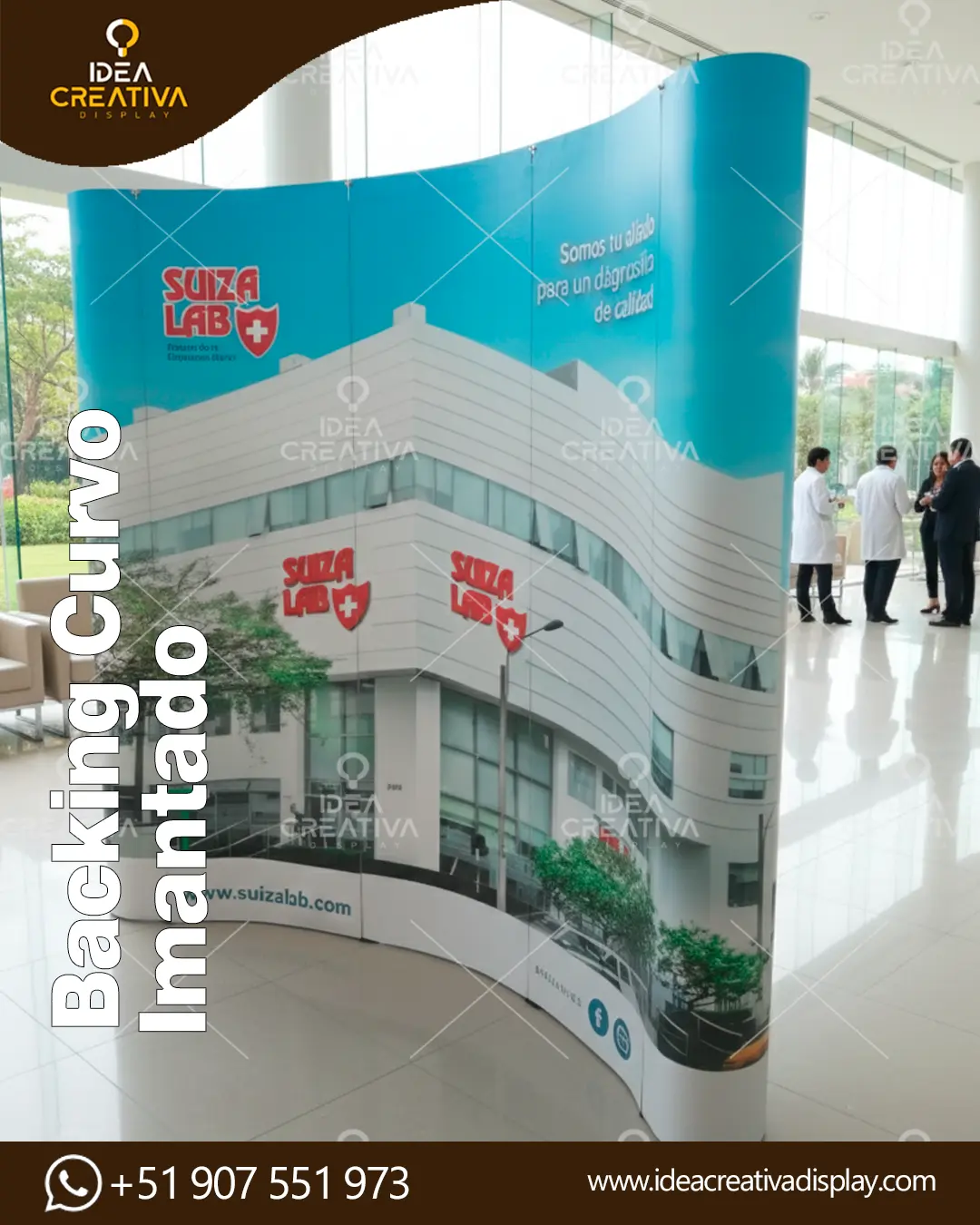 Backing Curvo Imantado para Eventos y Negocios