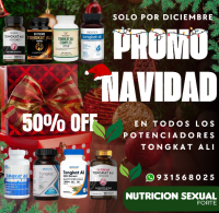 PROMO NAVIDEÑA POTENCIADOR TONGKAT ALI TAMAÑO PN-DISFUSION-TESTOSTERONA- 931 568 025