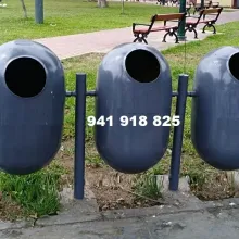 TACHOS PARA BASURA DE FIBRA DE VIDRIO Y METAL