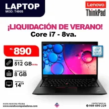 Laptop Lenovo ThinkPad Intel Core i7 - 8va. Generacion