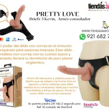 Arnés Pretty Love Briefs 3 Kevin consolador color carne de 