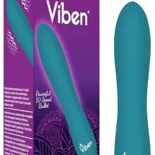 Vibrador Viben Bala Intensa 10 Funciones Celeste