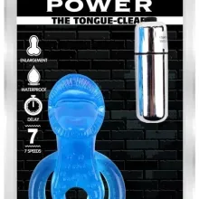 Anillo Retardante Vibrador Get Lock Tongue Azul
