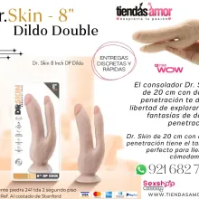 Dr. Skin DP Cock de 20 cm con doble entrada juguetes lubrica