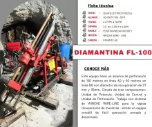 Perforadora diamantina FL-100 para exploración geológica