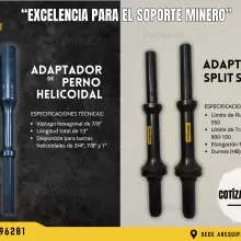 EXCELENCIA PARA EL SOPORTE MINERO-ADAPTADOR DE PERNO HELICOIDALADAPTADOR DE SPLIT SET PROMINE SAC 