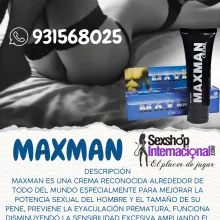 MAXMAN CREMA RETARDANTE Y ALARGADORA VIRIL PARA HOMBRES INFO AL 931568025