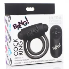 A-ANILLO VIBRADOR CONTROL REMOTO DE SILICONA NEGRO 