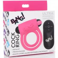 A-ANILLO VIBRADOR CONTROL REMOTO DE SILICONA ROSA 