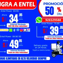 AHORA CON ENTEL DISFRUTA DE INTERNET ILIMITADO DESDE 34.9