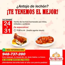 Disfruta un delicioso Lechón Horneado por Kilos y Enteros 