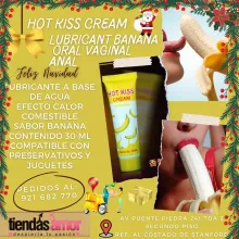 Hot Kiss Banana Lubricante a base de agua Contenido 30 ml