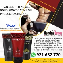 Provocative Gel Titan Gel Gold Titan Gel el tamaño del pene puede aumentar entre 5 y 7 centímetros.