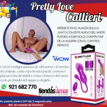 Pretty Love Callieri Vibratória em Silicone com 12 Movimentos de Vai e Vem e Controle Remoto morado