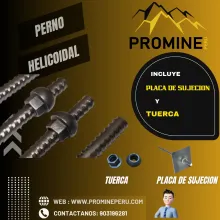 Perno Helicoidal Anclaje Eficiente para Minería
