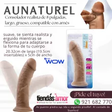 Au Naturel - Consolador realista de 8 pulgadas largo grues