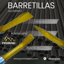 BARRETILLAS DE ALUMINIO EN PUNTA ANGULAR Y PLANA 